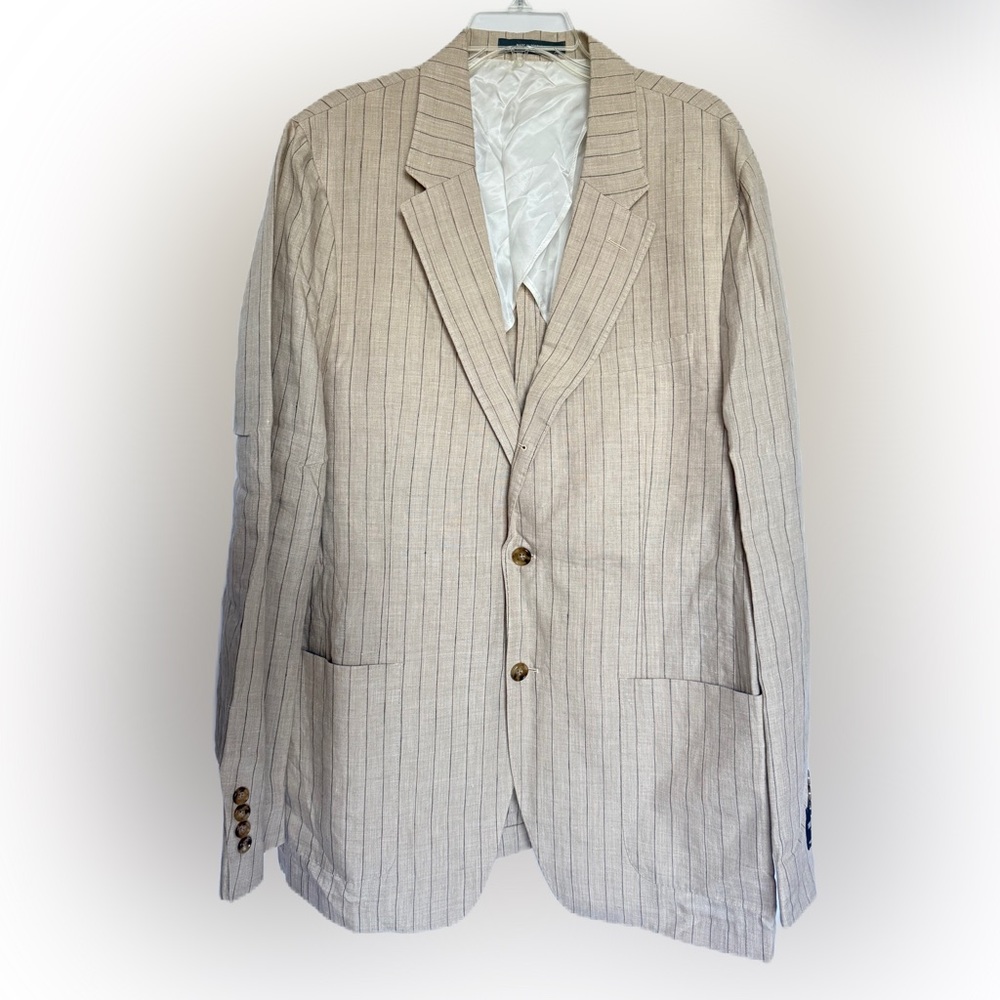 Todd Snyder Striped Linen Madison Suit Jacket Ecru NWT 100% Linen